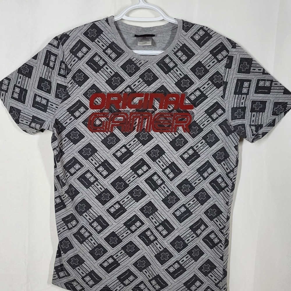Nintendo Gray Short Sleeve Tee with Red "Original Gamer" Logo